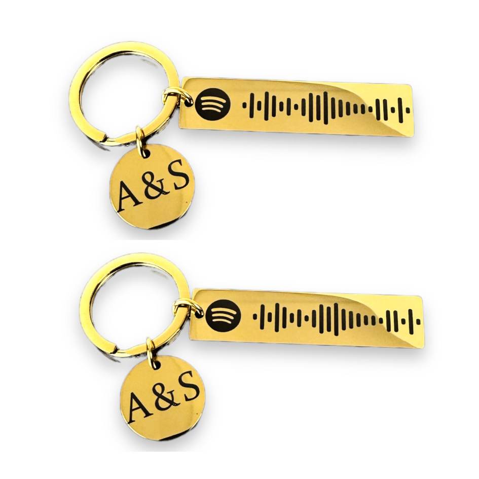 Set 2 Llaveros Personalizados Acero Inoxidable - Barrita