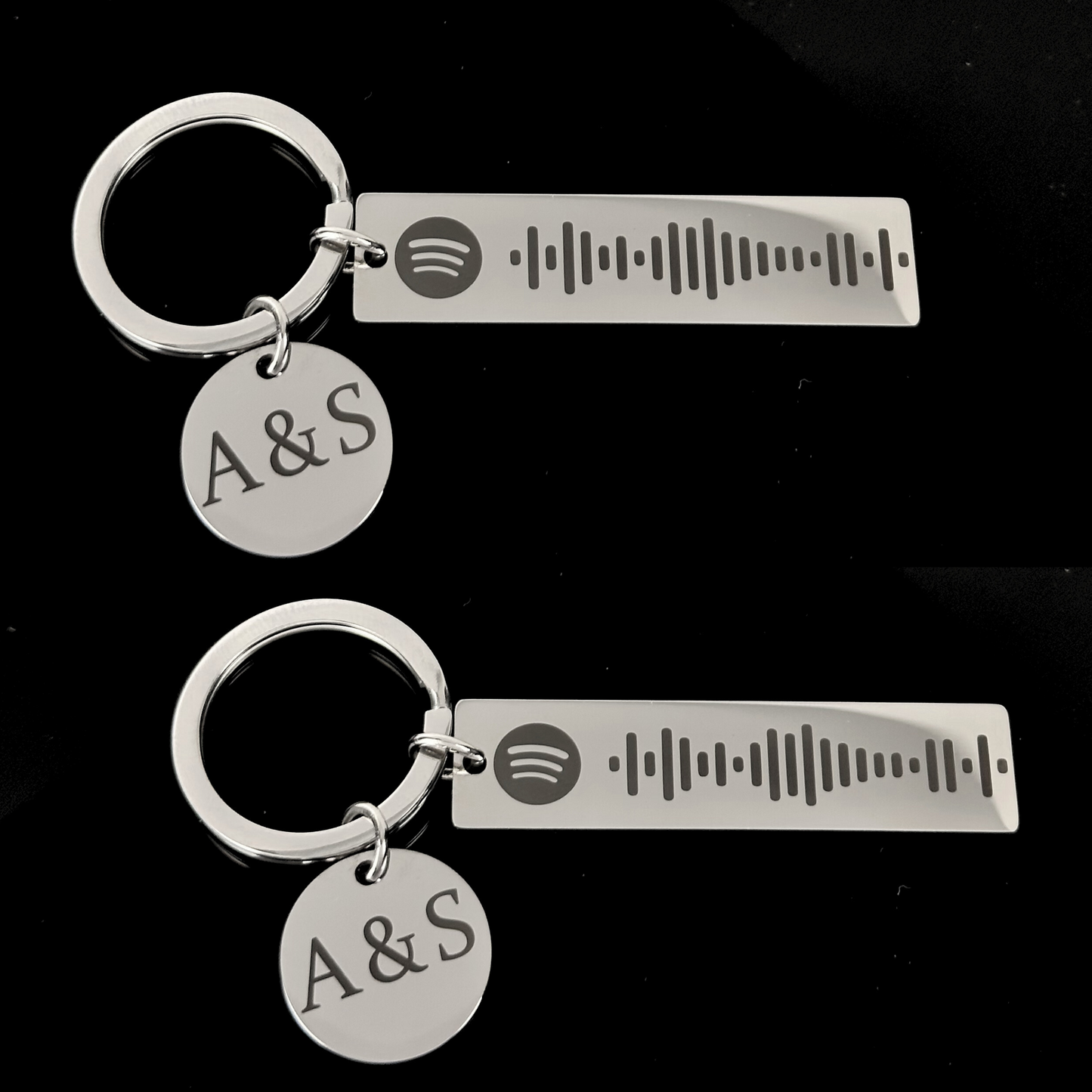 Set 2 Llaveros Personalizados Acero Inoxidable - Barrita