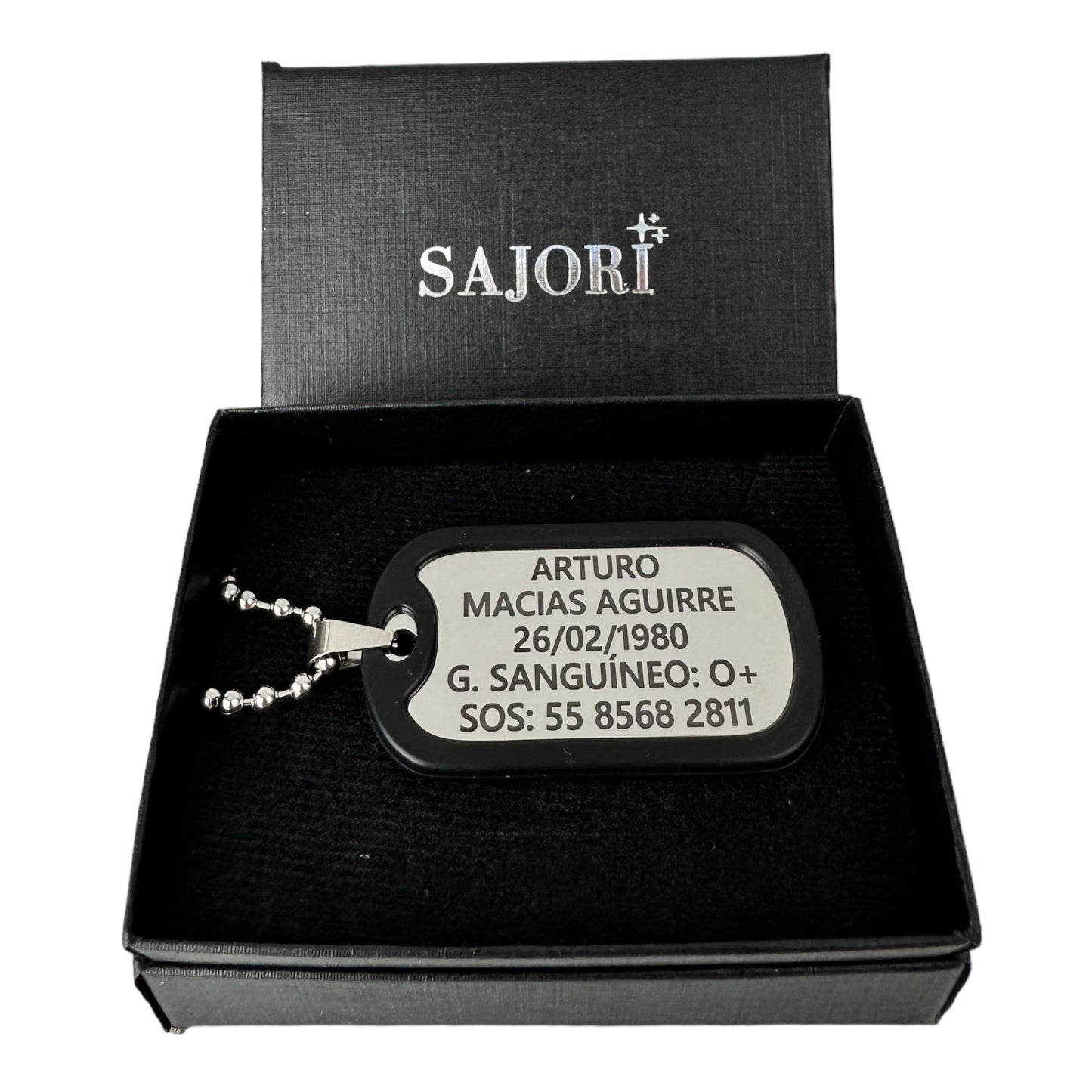 Tag Placa Estilo Militar Con Silenciador Acero Inoxidable Personalizada
