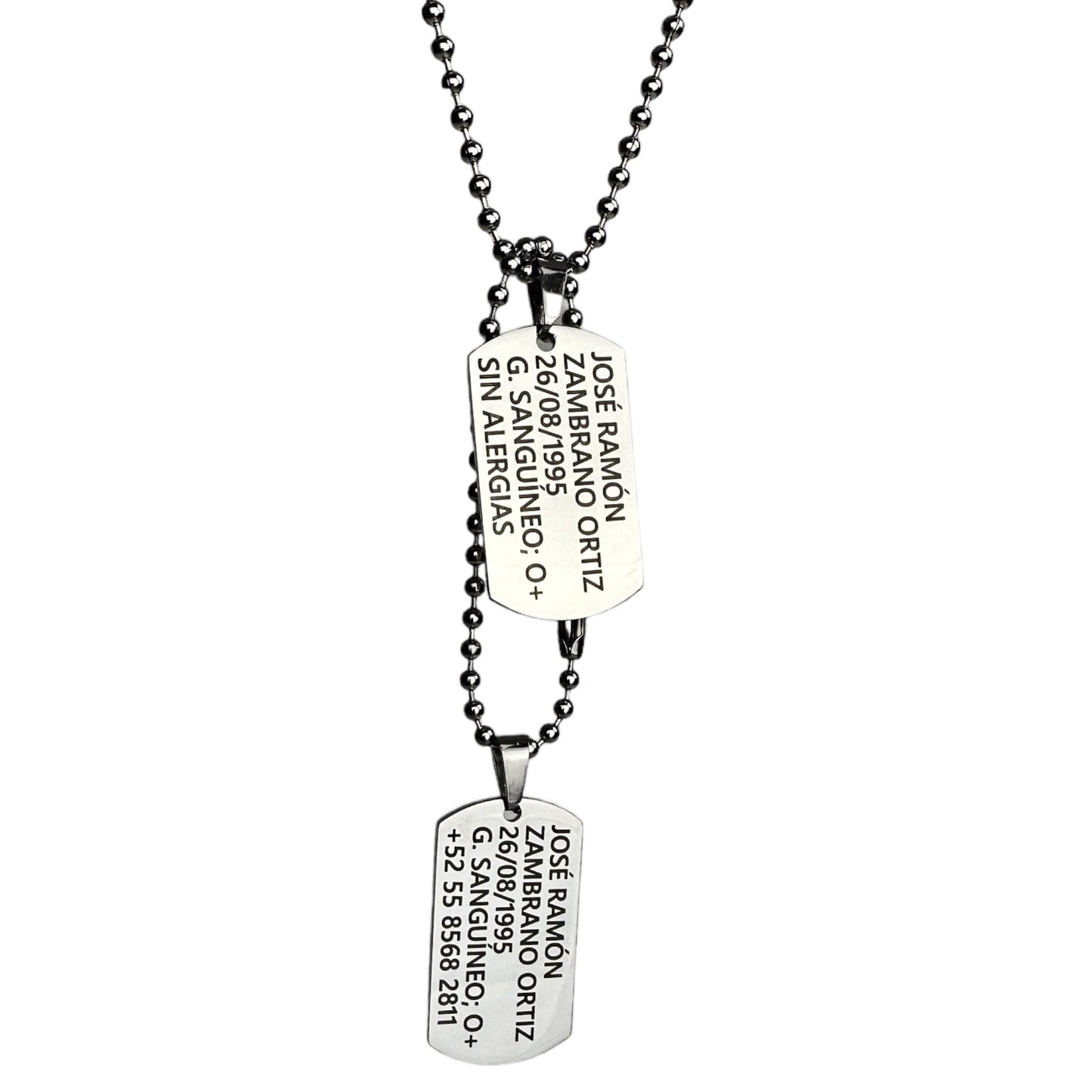 Doble Tag Pequeña Estilo Militar Personalizada