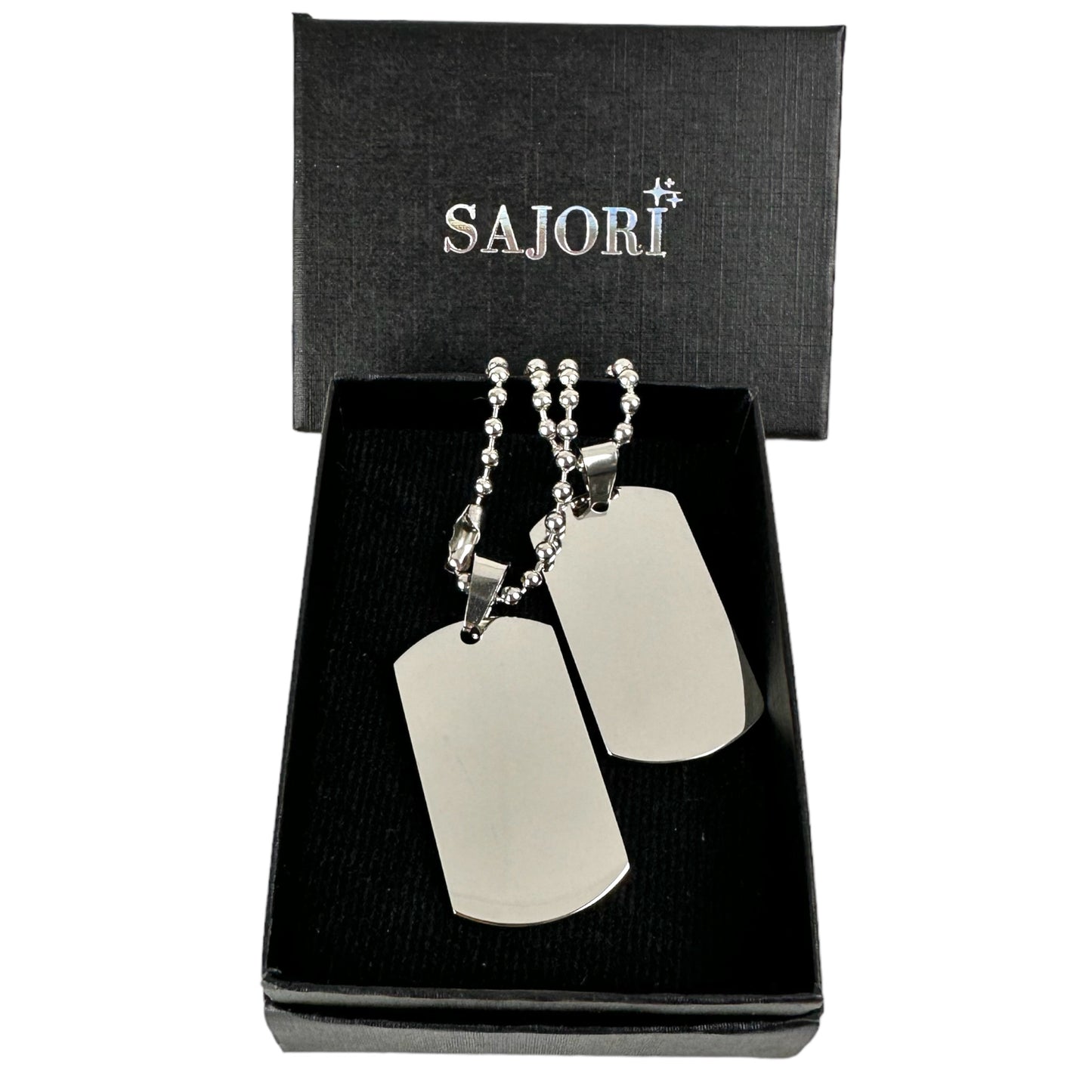 Collar Doble Tag Estilo Militar - Sin Grabar