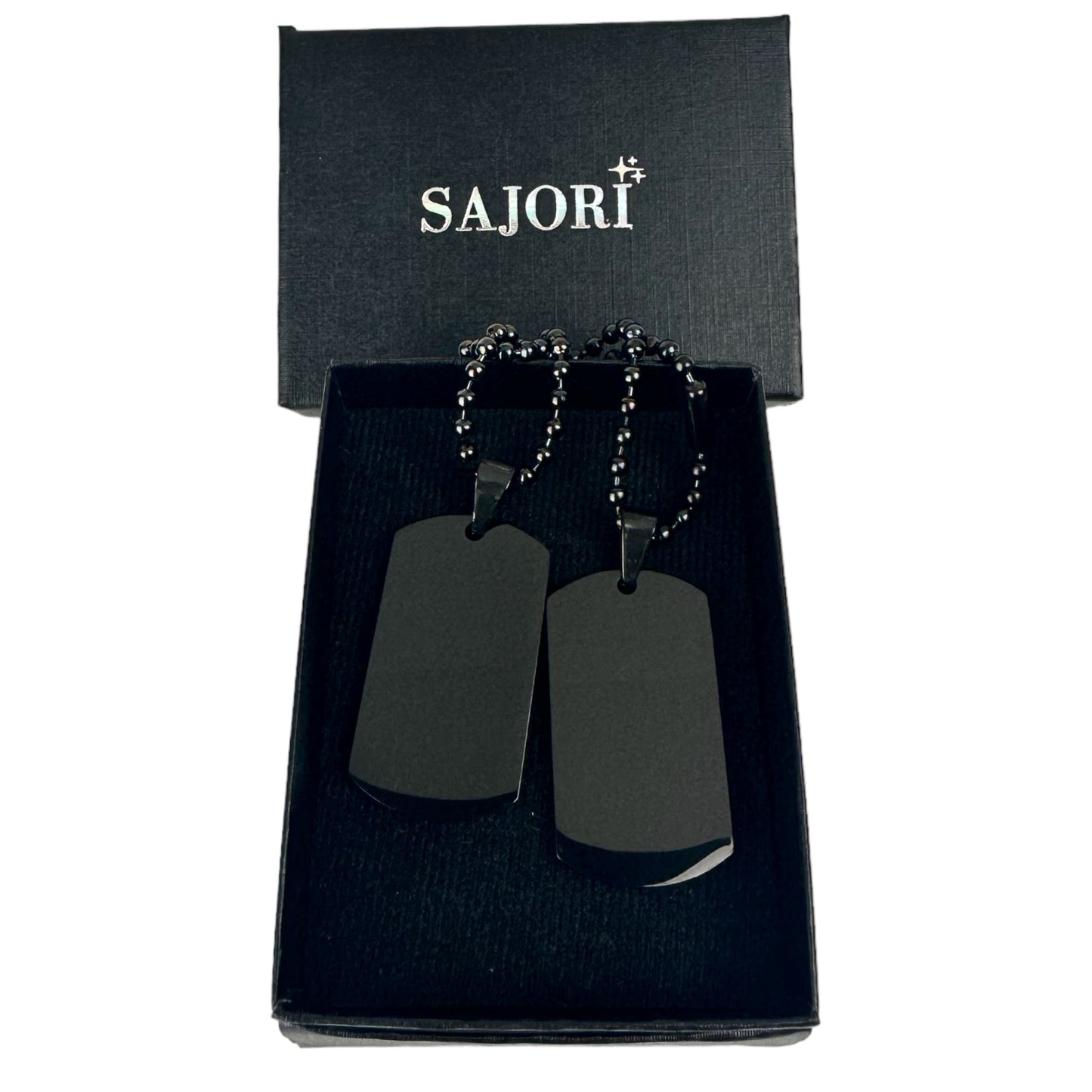 Collar Doble Tag Estilo Militar - Sin Grabar