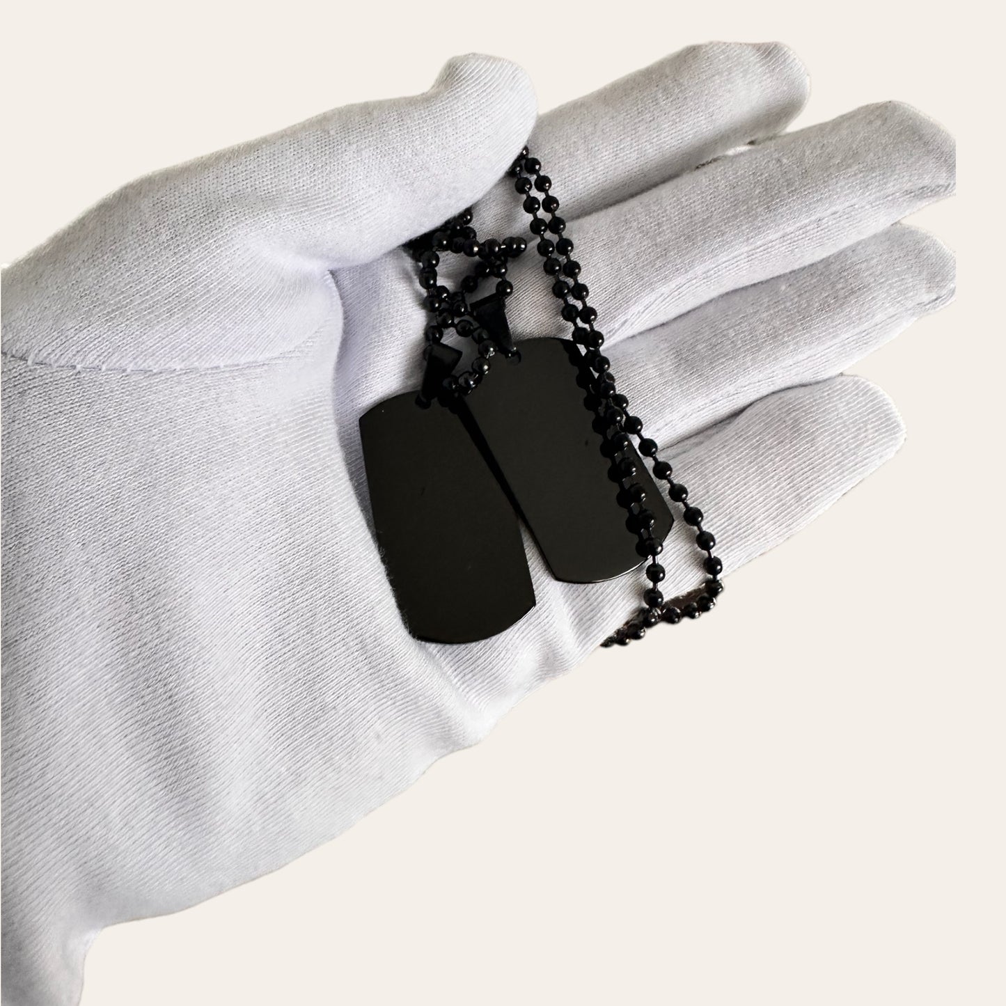 Collar Doble Tag Estilo Militar - Sin Grabar