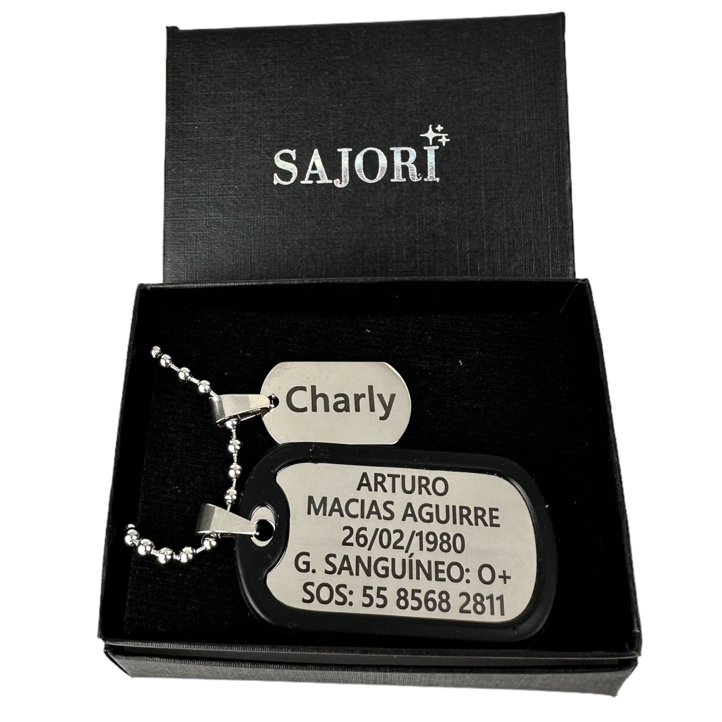 Doble Tag Estilo Militar con Silcenciador Personalizada