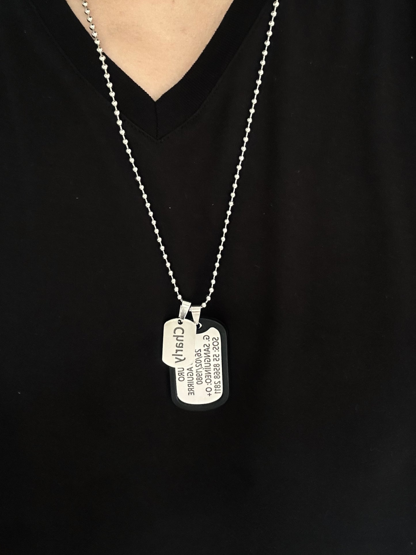 Doble Tag Estilo Militar con Silcenciador Personalizada