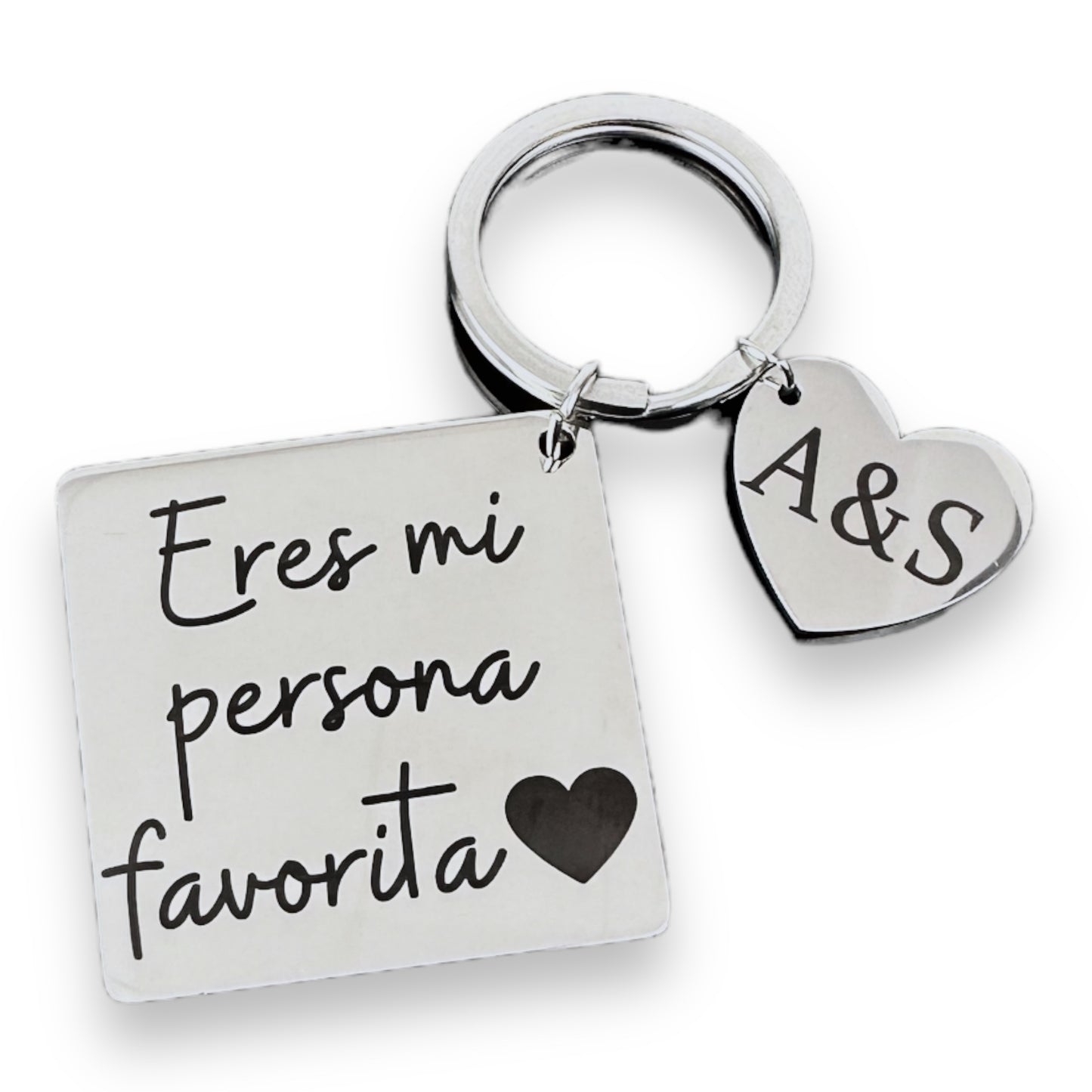 Llavero Personalizado Fecha Especial Aniversario Cuadrado Acero Inoxidable