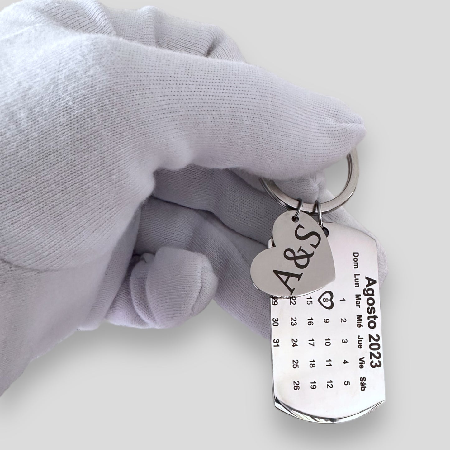 Llavero Personalizado Tag Fecha Especial Calendario de Aniversario Acero Inoxidable