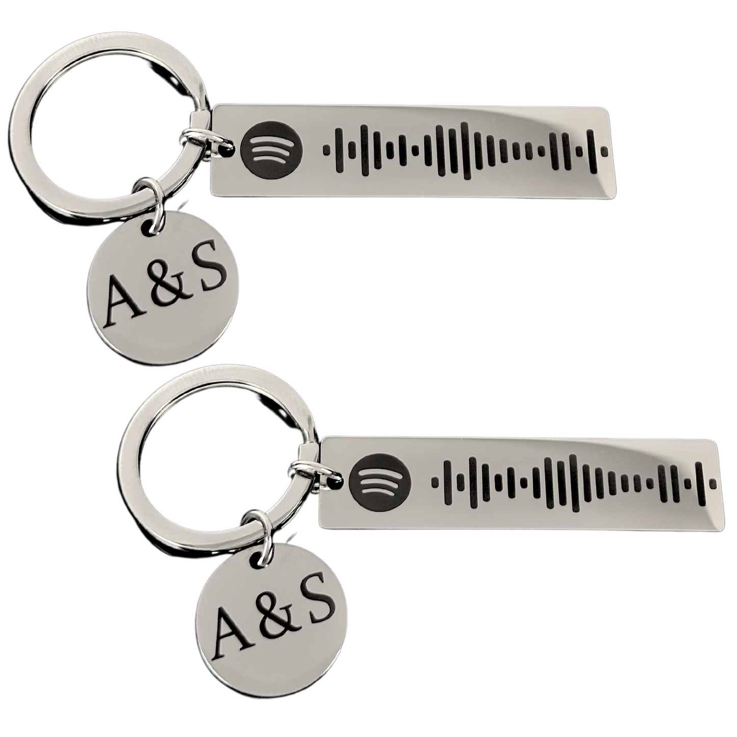 Set 2 Llaveros Personalizados Acero Inoxidable - Barrita
