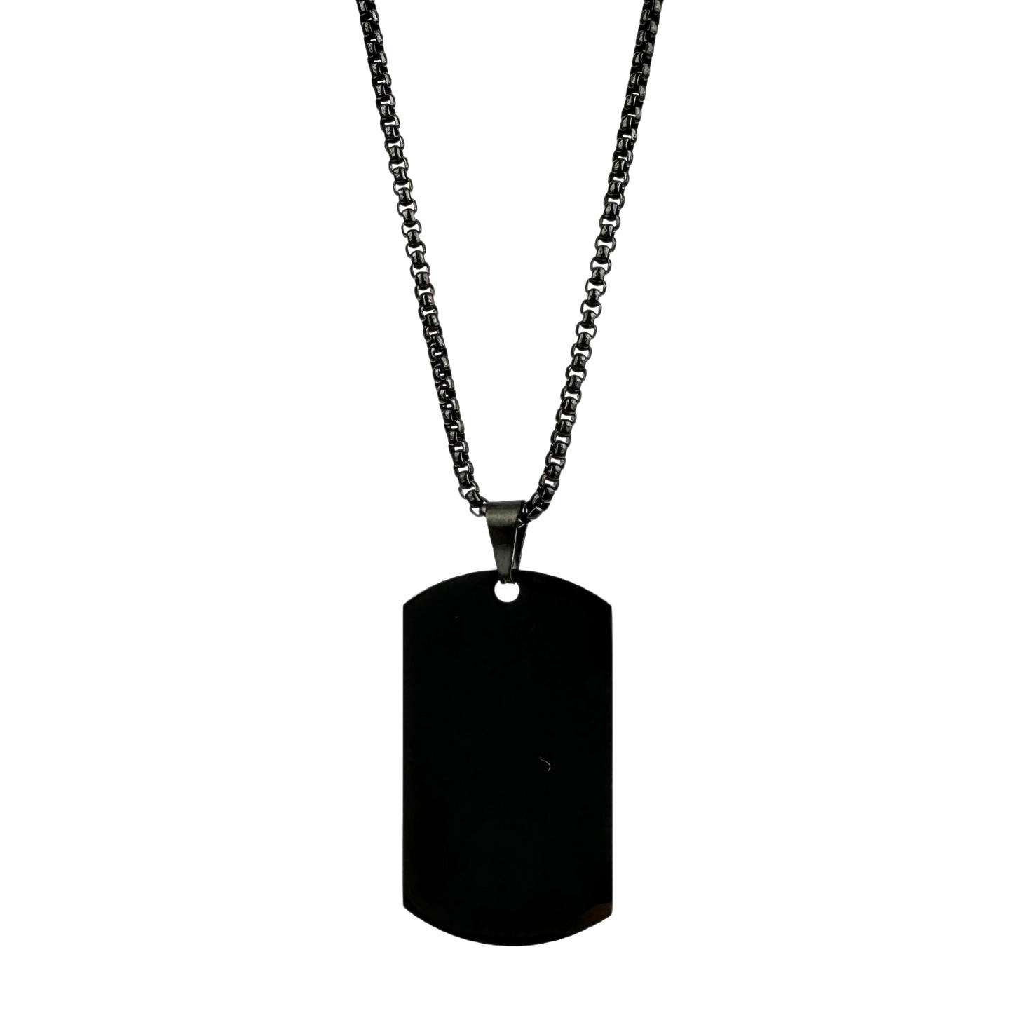 Tag Militar Cadena Fina Cubica Acero Inoxidable - Sin Grabado