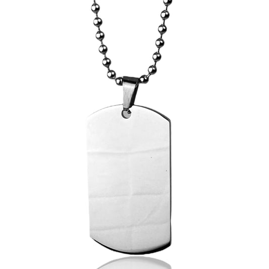 Placa Estilo Militar Acero Inoxidable - Sin Grabado