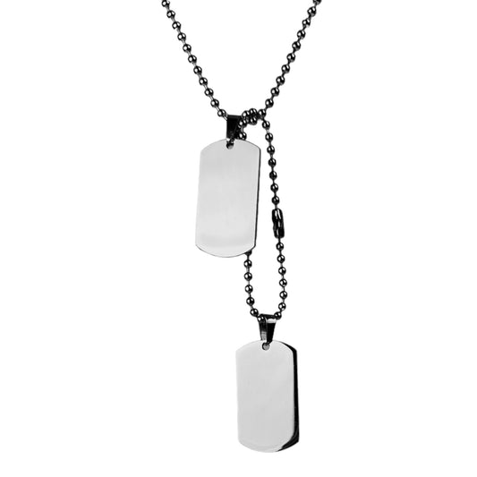 Collar Doble Tag Estilo Militar - Sin Grabar