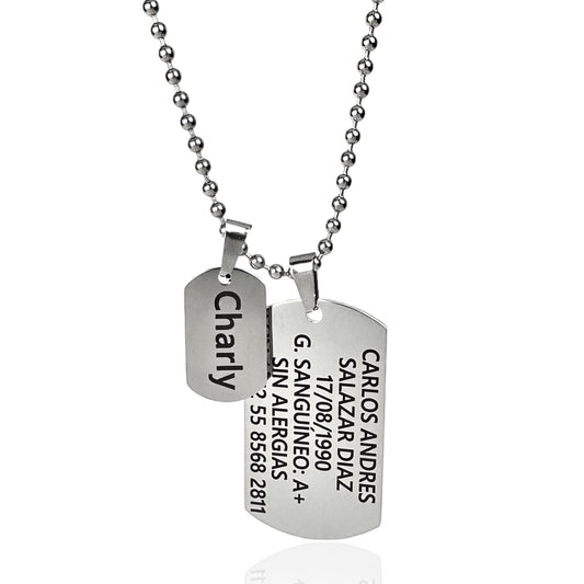 Set de Placa Grande y Pequeña Personalizadas Acero Inoxidable