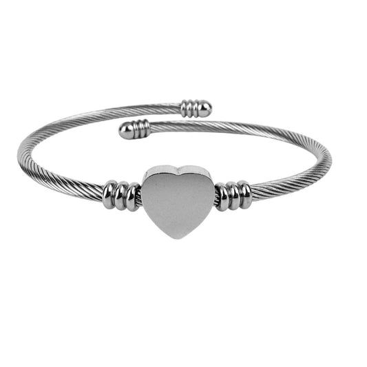 Brazalete Personalizado Con Inicial De Acero Inoxidable